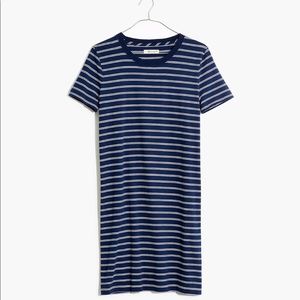 Madewell Tee Dress in Epperson Stripe navy white size small